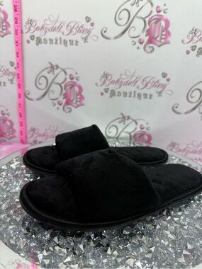 Sandals slippers soft Black Plush Slide Sandals
